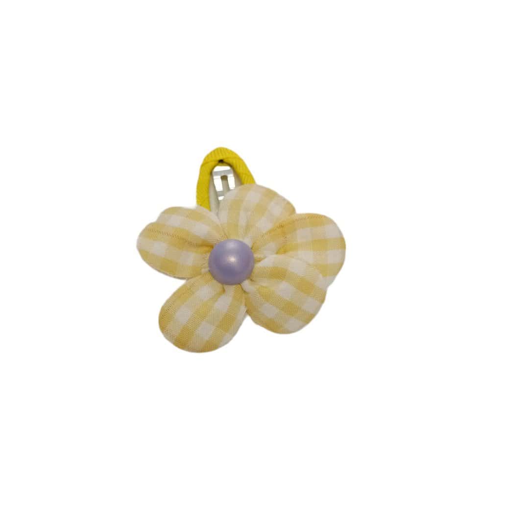 yellow-clip-flower-pearl-hair Παιδικό Clip -Κοκαλάκι μαλλιών yellow flower - Image 1
