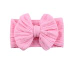 Παιδική- Βρεφική Μαλακή κορδέλα μαλλιών Rib με μεγάλο φιόγκο 0-8 χρονών Pink