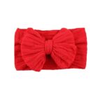 Παιδική- Βρεφική Μαλακή κορδέλα μαλλιών Rib με μεγάλο φιόγκο 0-8 χρονών Red