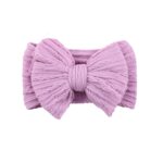 Παιδική- Βρεφική Μαλακή κορδέλα μαλλιών Rib με μεγάλο φιόγκο 0-8 χρονών Purple