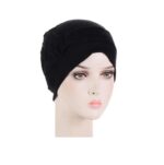 Γυναικείο  Μαλακό Τουρμπάνι  μαλλιών - all Black flower (Μαύρο)