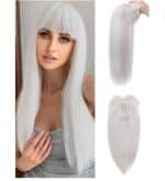 Γυναικείο Topper Τουπέ κορυφής μαλλιών με κλιπ μεγάλης επιφάνειας - Grey Silver - Image 2