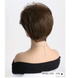 Γυναικεία Περούκα συνθετική υψηλής ποιότητας καστανό χρώμα 10 inches - Image 3