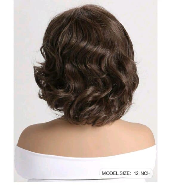 Γυναικεία Περούκα συνθετική υψηλής ποιότητας καστανό χρώμα 12 inches - Image 3
