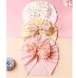 Παιδικό- Βρεφικό Μαλακό ελαστικό τουρμπάνι μαλλιών με  φιόγκο  0-2 χρονών - Pink - Image 2