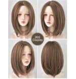 Γυναικεία Περούκα συνθετική υψηλής ποιότητας σε καστανό ανοιχτό χρώμα  χωρίς αφέλειες 16 inches - Image 4
