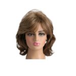 Γυναικεία Περούκα συνθετική υψηλής ποιότητας σε καστανό ανοιχτό χρώμα curly 12 inches