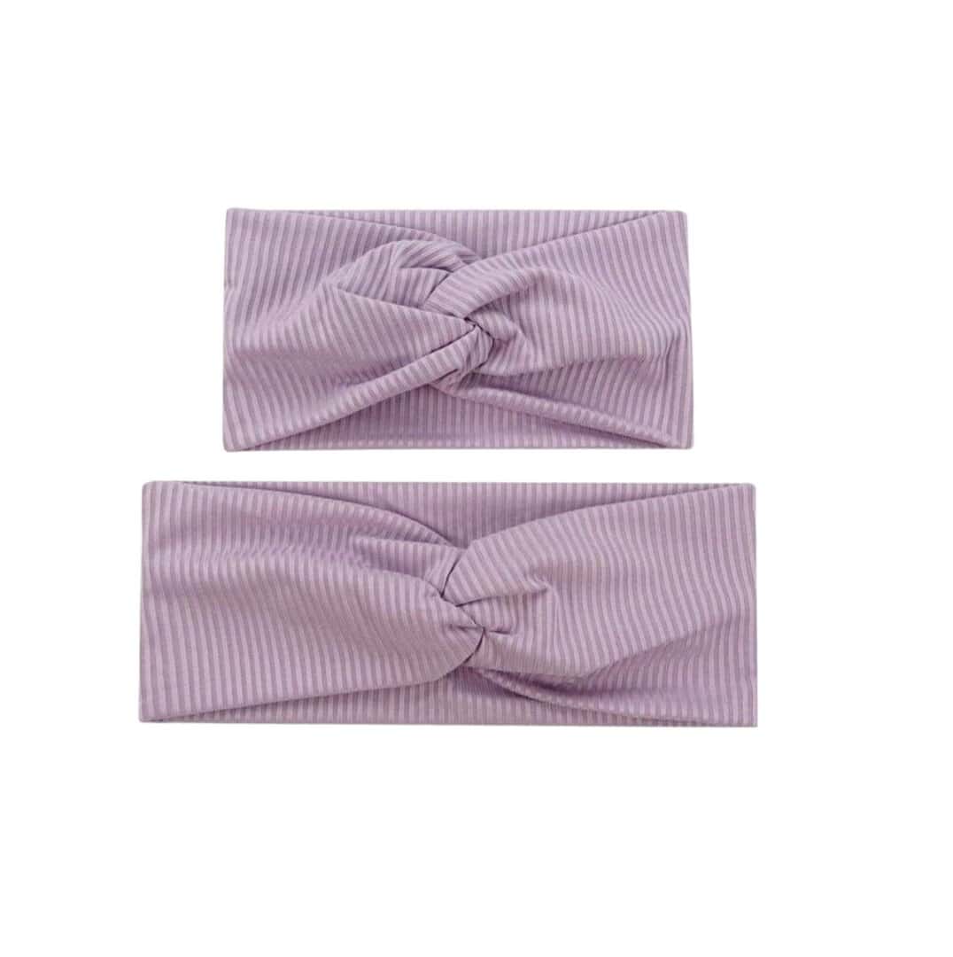 mother-daughter-set-one-colour Σετ Μαμά- Κόρη Μαλακή κορδέλα μαλλιών Purple - Image 1