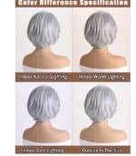 Γυναικεία Περούκα συνθετική υψηλής ποιότητας σε Grey Γκρι silver χρώμα 10 inches - Image 3
