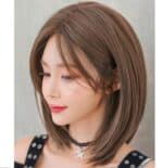 Γυναικεία Περούκα συνθετική υψηλής ποιότητας σε καστανό ανοιχτό χρώμα  χωρίς αφέλειες 16 inches - Image 2