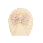Παιδικό- Βρεφικό Μαλακό ελαστικό τουρμπάνι μαλλιών με  φιόγκο  0-2 χρονών - Yellow