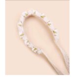 Παιδικό-βρεφικό λευκό στεφάνι κορδέλα με τριαντάφυλλα και δαντέλα για βάφτιση - Image 2