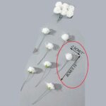 Σετ 6 τμχ Νυφική φουρκέτα λευκό τριαντάφυλλο με τούλι 2,5cm - Image 3