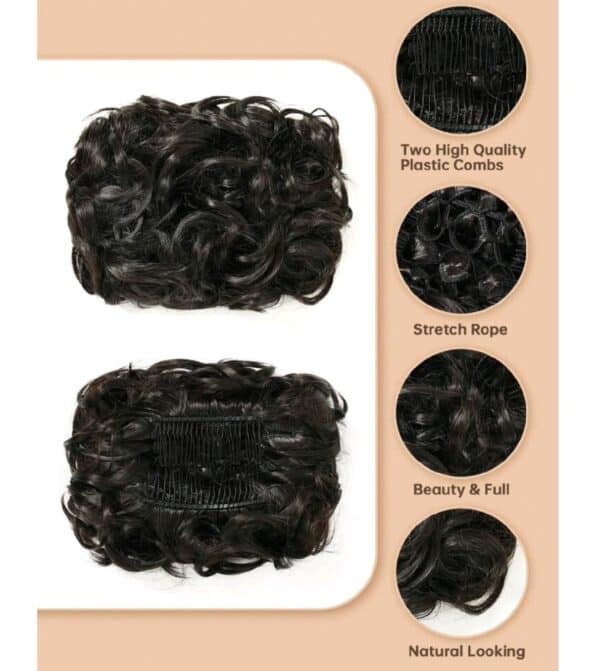 Κότσος μαλλιών με χτενάκι - Μαύρο χρώνα - Image 3