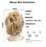 Ποστίς Κότσος συνθετική τρίχα υψηλής ποιότητας με αφέλειες και  κλάμερ τοποθέτησης- Ξανθό σκούρο σαντρέ με ανταύγειες - Image 3