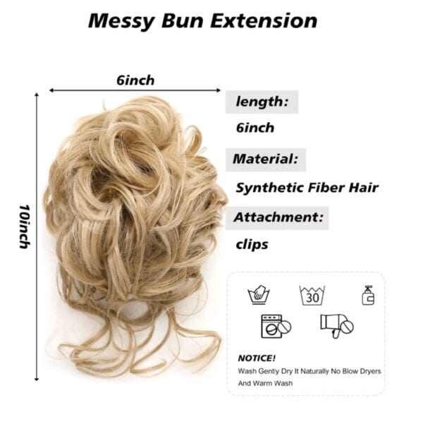 Ποστίς Κότσος συνθετική τρίχα υψηλής ποιότητας με αφέλειες και  κλάμερ τοποθέτησης- Ξανθό σκούρο σαντρέ με ανταύγειες - Image 3