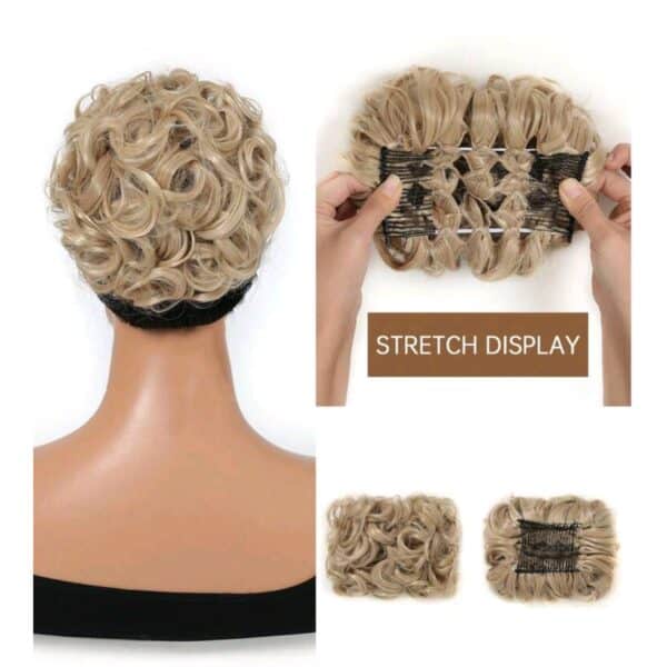 Ποστίς Κότσος συνθετική τρίχα υψηλής ποιότητας με μεγάλο όγκο και χτενάκια τοποθέτησης - Gold Ξανθό - Image 2