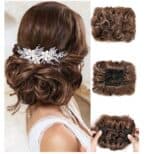 Ποστίς Κότσος συνθετική τρίχα υψηλής ποιότητας με μεγάλο όγκο και χτενάκια τοποθέτησης - Καστανό σκούρο - Image 2