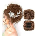 Ποστίς Κότσος συνθετική τρίχα υψηλής ποιότητας με μεγάλο όγκο και χτενάκια τοποθέτησης -Ανοιχτό καστανό - Image 2