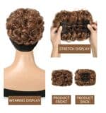 Ποστίς Κότσος συνθετική τρίχα υψηλής ποιότητας με μεγάλο όγκο και χτενάκια τοποθέτησης -Ανοιχτό καστανό - Image 3