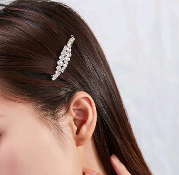 Νυφικό κλιπ - τσιμπιδάκι με κρυσταλλάκια σε χρυσό χρώμα - Image 2