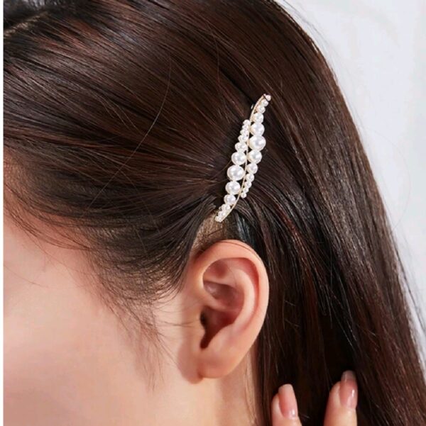 Νυφικό κλιπ - τσιμπιδάκι με πέρλες σε χρυσό χρώμα - Image 2