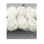 Σετ 6 τμχ Νυφική φουρκέτα λευκό τριαντάφυλλο με τούλι 2,5cm - Image 2