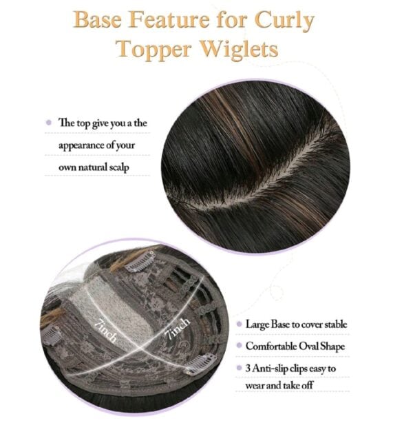 Γυναικείο Topper Τουπέ κορυφής μαλλιών με κλιπ μεγάλης επιφάνειας - Dark Blonde Ξανθό με ανταύγειες - Image 3