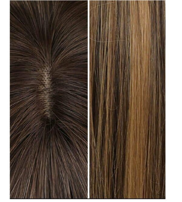 Γυναικεία Περούκα συνθετική υψηλής ποιότητας σε καστανό με ανταύγειες 16 inches - Image 3