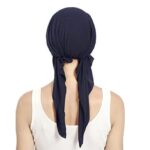 Γυναικείο Υφασμάτινο  Μαλακό Τουρμπάνι  μαλλιών  blue slim long ( Μπλε) - Image 3