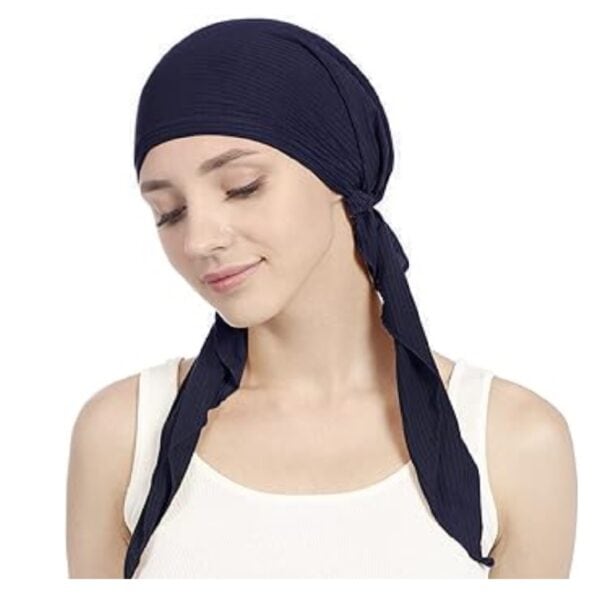 Γυναικείο Υφασμάτινο  Μαλακό Τουρμπάνι  μαλλιών  blue slim long ( Μπλε) - Image 2