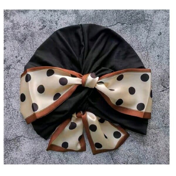 Γυναικείο  Μαλακό Τουρμπάνι  μαλλιών - Black dots (Μαύρο) - Image 3