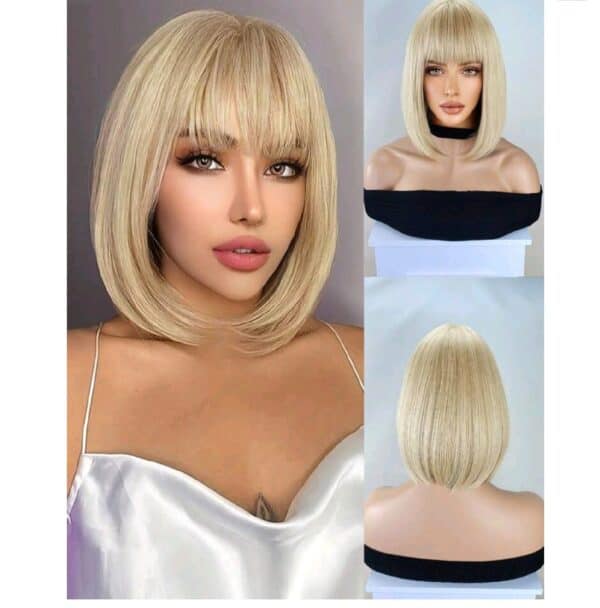 Γυναικεία Περούκα συνθετική υψηλής ποιότητας σε ξανθό 12 inches - Image 2