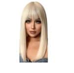 Γυναικεία περούκα σε ξανθό πλατινέ χρώμα  συνθετική υψηλής ποιότητας με αφέλειες 18 inches