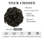 Ποστίς Κότσος με λάστιχο και αφέλειες συνθετική τρίχα υψηλής ποιότητας - Καστανό σκούρο με αφέλειες χρώμα - Image 2