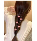 Σετ Clip -Κοκαλάκι μαλλιών 5 τμχ τριανταφυλλάκια Pink - Image 3