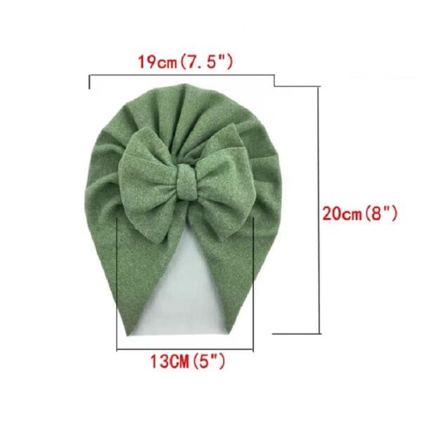 Βρεφικό-Παιδικό Τουρμπάνι μαλλιών με μεγάλο φιόγκο - Μαύρο - Image 2