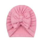 Παιδικό- Βρεφικό Μαλακό τουρμπάνι μαλλιών με φιόγκο  0-8 χρονών Rib- Hot Pink