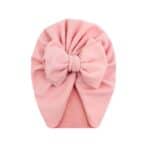 Παιδικό- Βρεφικό Μαλακό ελαστικό τουρμπάνι μαλλιών με φιόγκο suede 3 μηνών-5 χρονών - Pink