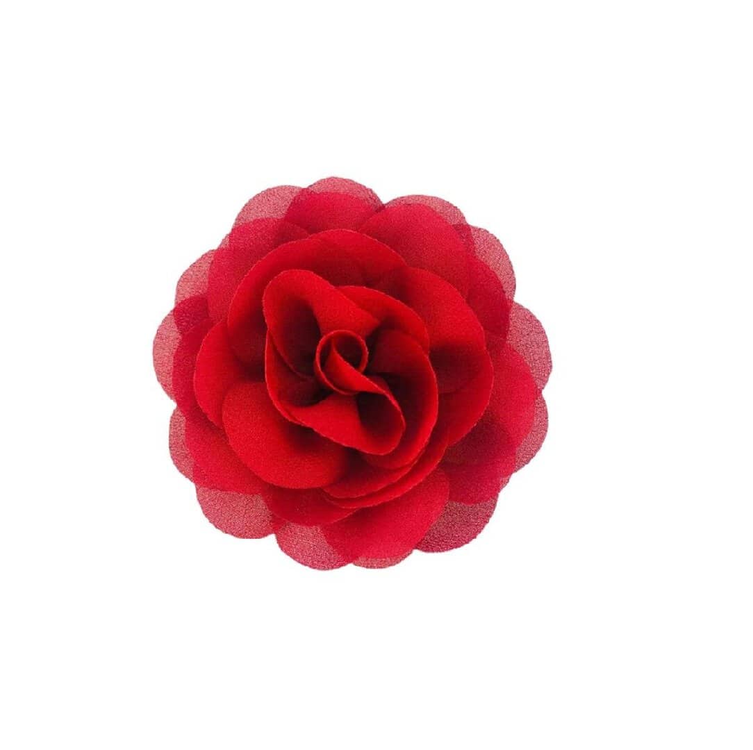 rose-clip-8,50cm Νυφικό Κλιπ σε σχήμα τριαντάφυλλο Red 8,50cm - Image 1