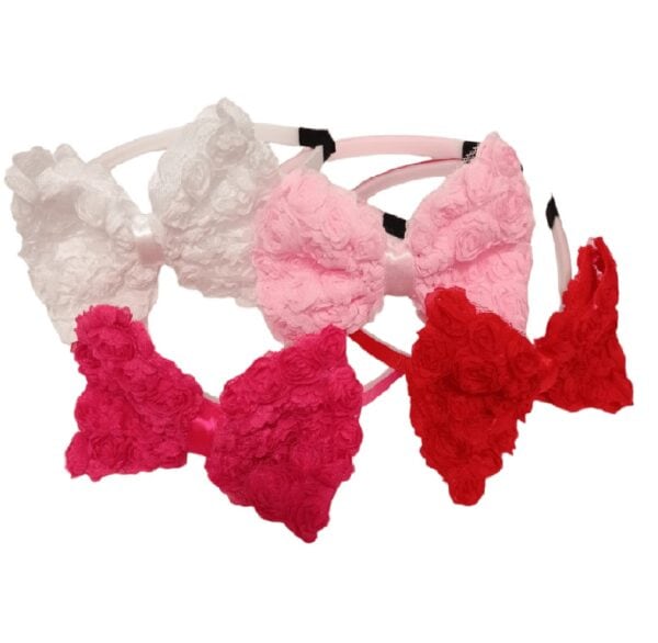 Παιδική  Στέκα Μαλλιών Τριανταφυλλένιος Φιόγκος Pink - Image 2