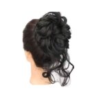 Κότσος μαλλιών με λάστιχο και αφέλειες συνθετική τρίχα υψηλής ποιότητας - Μαύρο χρώμα