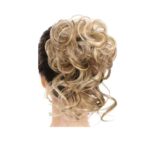 Ποστίς Κότσος με λάστιχο  και αφέλειες συνθετική τρίχα υψηλής ποιότητας - Bright yellow ξανθό με αφέλειες