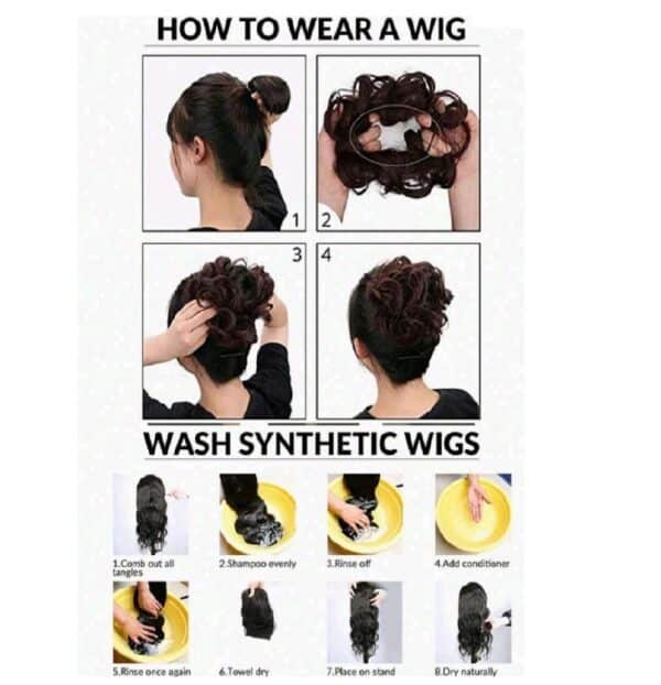 Ποστίς Κότσος με λάστιχο συνθετική τρίχα υψηλής ποιότητας - Ξανθό gold χρώμα - Image 4