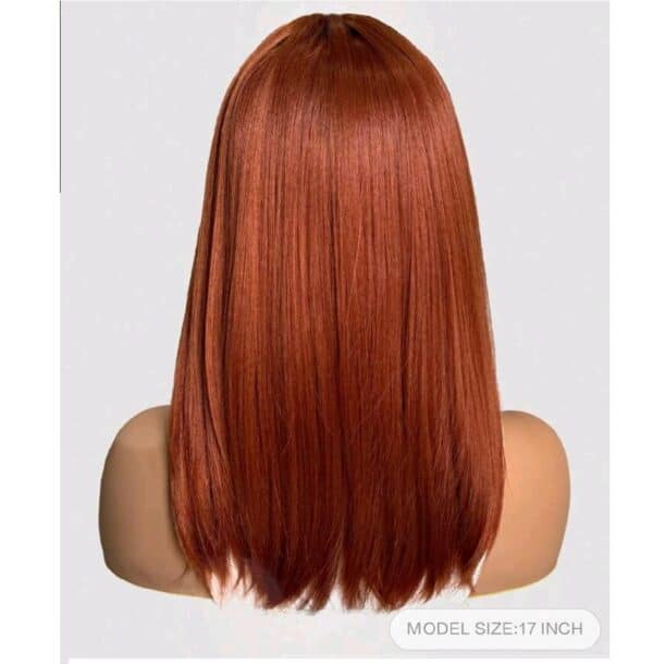 Γυναικεία Περούκα συνθετική υψηλής ποιότητας Ginger κόκκινο με αφέλειες 17 inches - Image 2