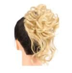 Ποστίς Κότσος με λάστιχο και αφέλειες συνθετική τρίχα υψηλής ποιότητας - Gold ξανθό με αφέλειες