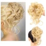 Ποστίς Κότσος με λάστιχο και αφέλειες συνθετική τρίχα υψηλής ποιότητας - Gold ξανθό με αφέλειες - Image 2