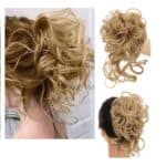 Ποστίς Κότσος με λάστιχο και αφέλειες συνθετική τρίχα υψηλής ποιότητας - Golden ξανθό με αφέλειες - Image 2