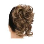 Ποστίς Κότσος με λάστιχο και αφέλειες συνθετική τρίχα υψηλής ποιότητας - Καστανό με ανταύγιες και με αφέλειες