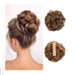 Ποστίς Κότσος συνθετική τρίχα υψηλής ποιότητας με  κλάμερ τοποθέτησης- Καστανό ανοιχτό 02 - Image 2